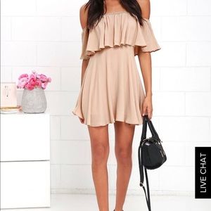 Lulu’s young and in love off the shoulder dress